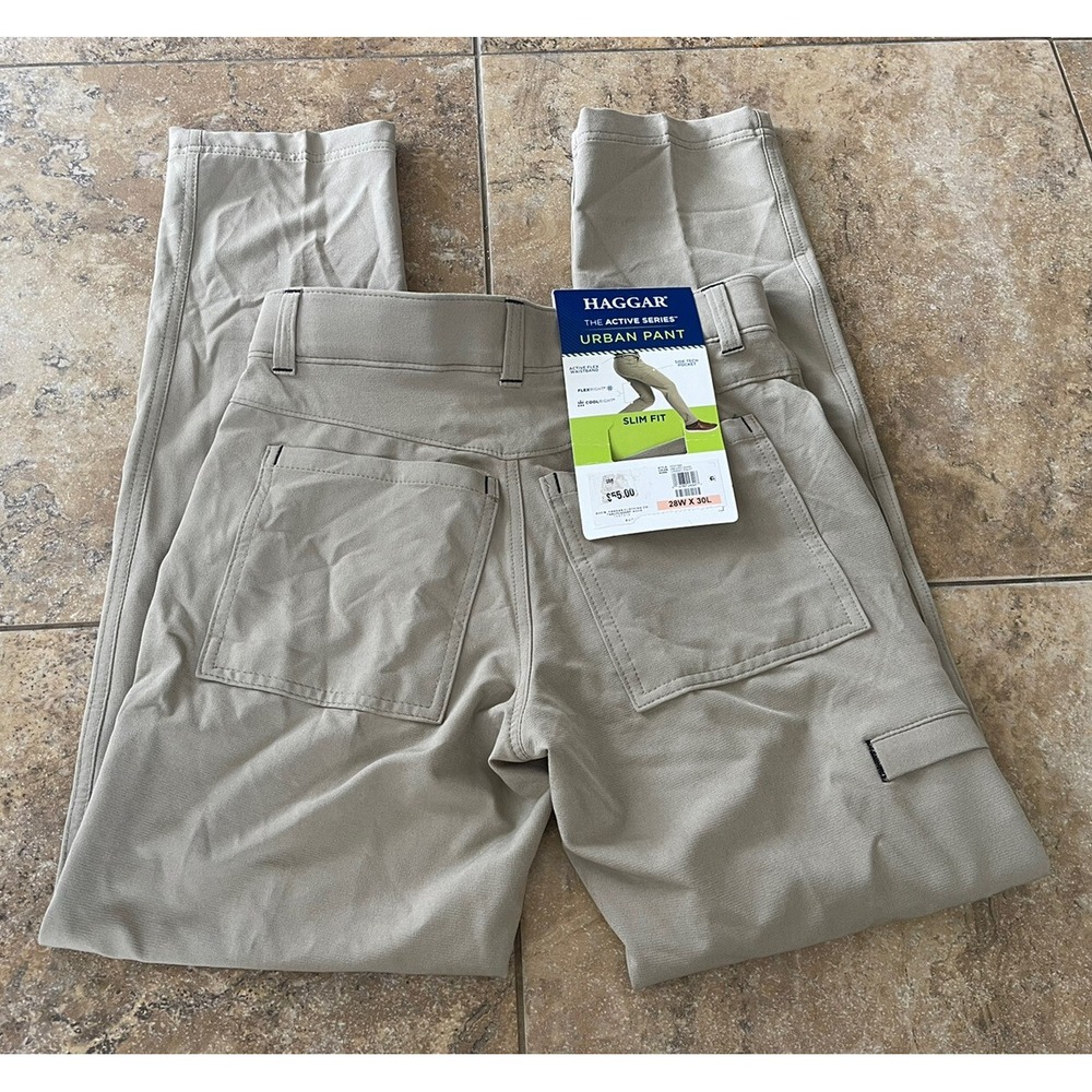 Haggar Men's Active Series Slim-fit Straight  Flat Front Urban Pant 28X30 - Picture 3 of 8